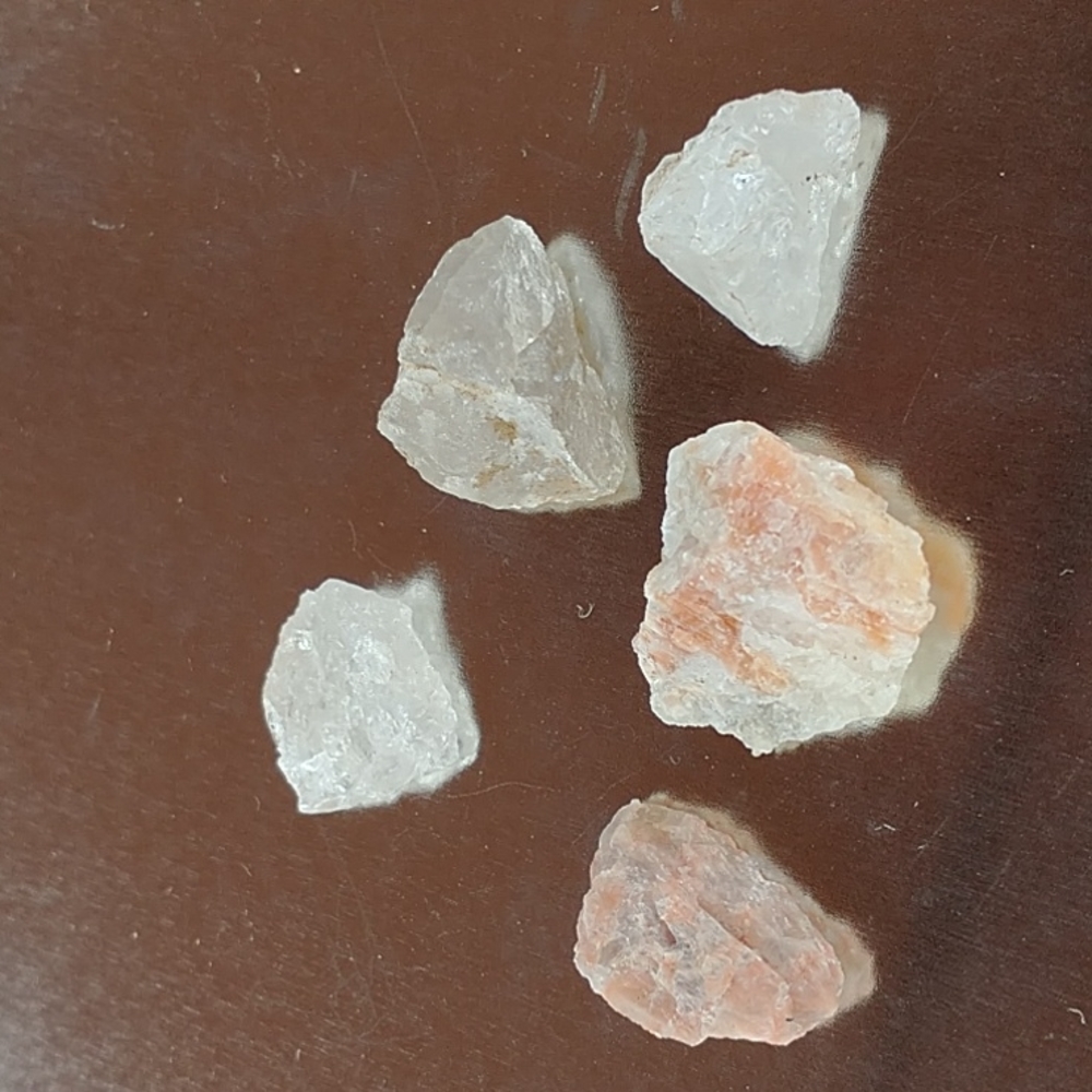 5 Pieces Raw Crystal - Quartz & Feldspar for making jewelry